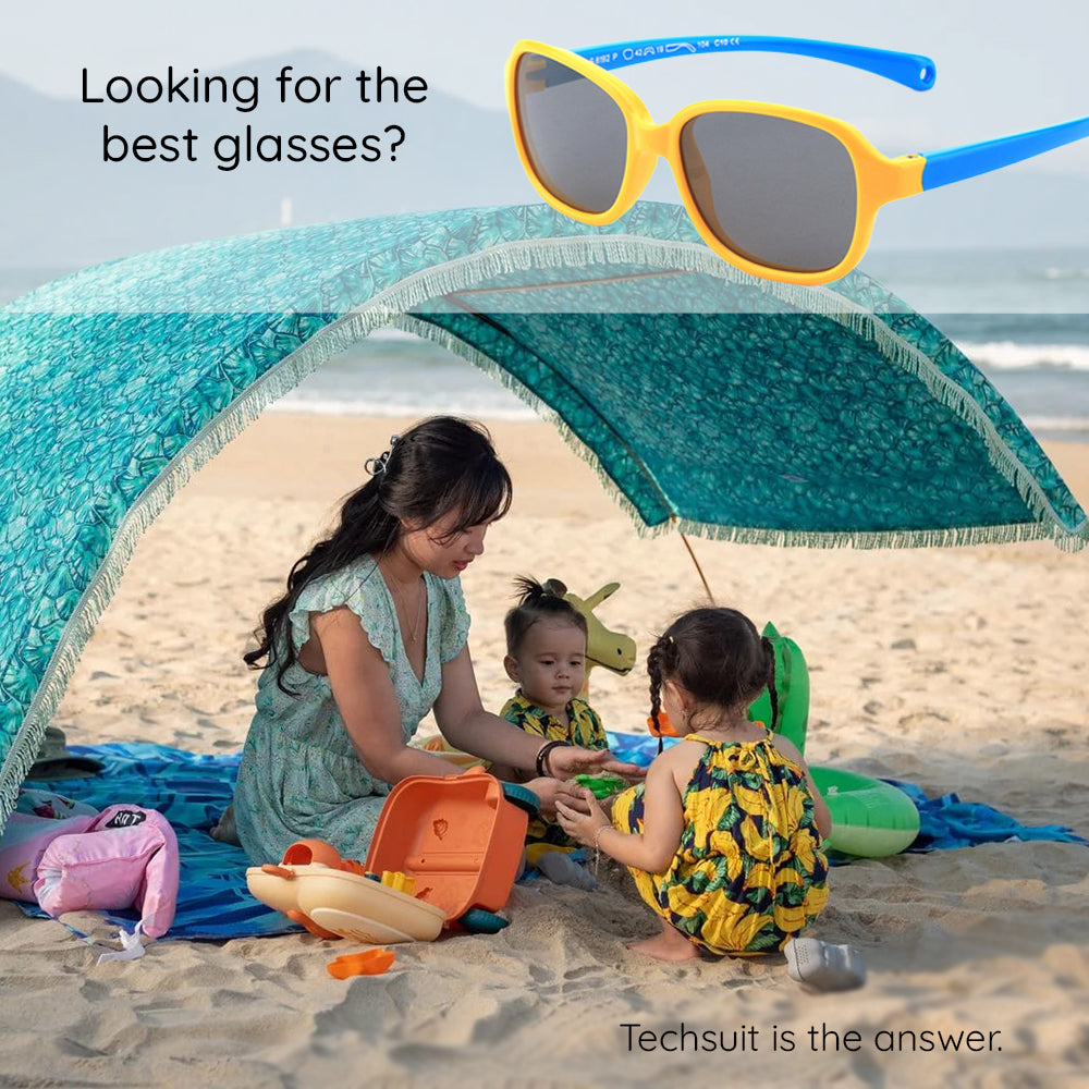 Techsuit Sunglasses Polarised (8192-C1), for Babies, Verde / Pink
