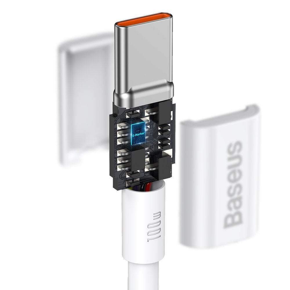 Cablu Baseus Superior Series (CATYS-B02), Type-C, 100W, 1m, Alb