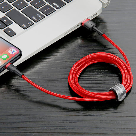 Cablu Baseus Cafule (CALKLF-C09), USB to Lightning, 1.5A, 2m, Rosu