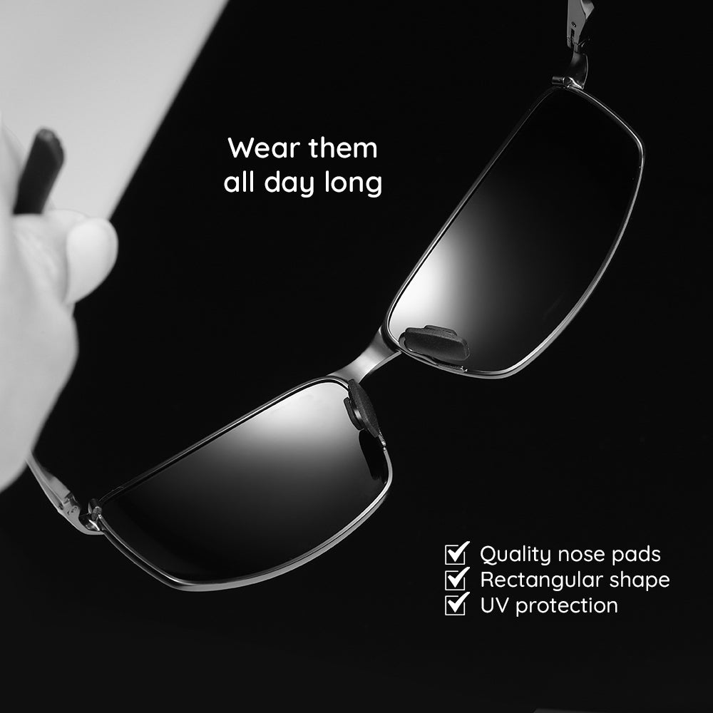 Ochelari de Soare Techsuit (559), Metal, Negru / Argintiu