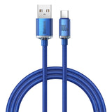Cablu Baseus Crystal Shine (CAJY000403), USB-C, 100W, 1.2m, Albastru