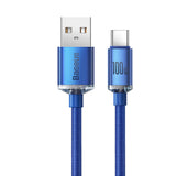 Cablu Baseus Crystal Shine (CAJY000403), USB-C, 100W, 1.2m, Albastru