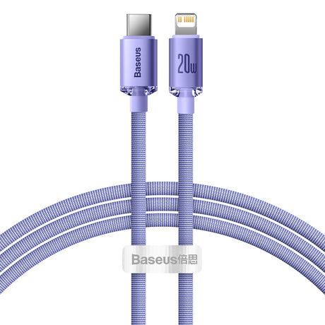 Cablu Baseus Crystal Shine (CAJY000305), Type-C to Lightning, 20W, 2m, Nylon Braided, Mov