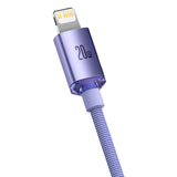 Cablu Baseus Crystal Shine (CAJY000205), Type-C to Lightning, 20W, 1.2m, Nylon Braided, Mov