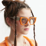 Techsuit Sunglasses (3967), for Women, PC Frame and Lens, Portocaliu / Tan / Champagne