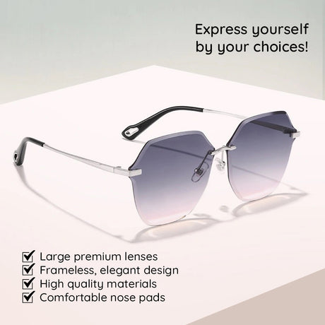 Techsuit Sunglasses (8195), for Women, Metal and PC, Argintiu / Gradient Purple