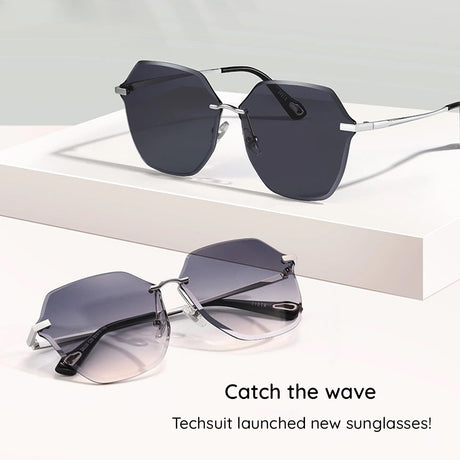 Techsuit Sunglasses (8195), for Women, Metal and PC, Argintiu / Gradient Gray
