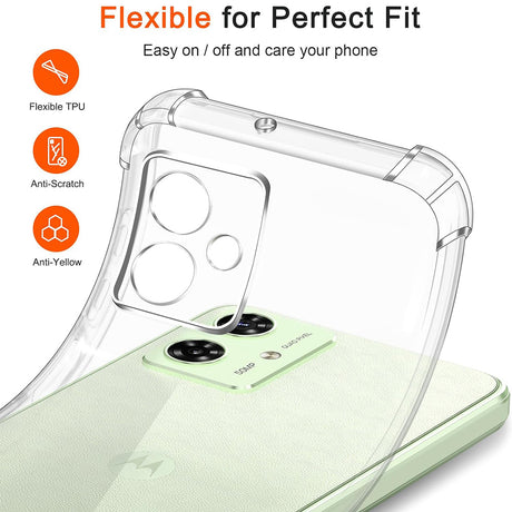 Husa de protectie Techsuit Shockproof Clear Silicone compatibil cu Motorola Moto G54 Power Edition / G64, Transparent