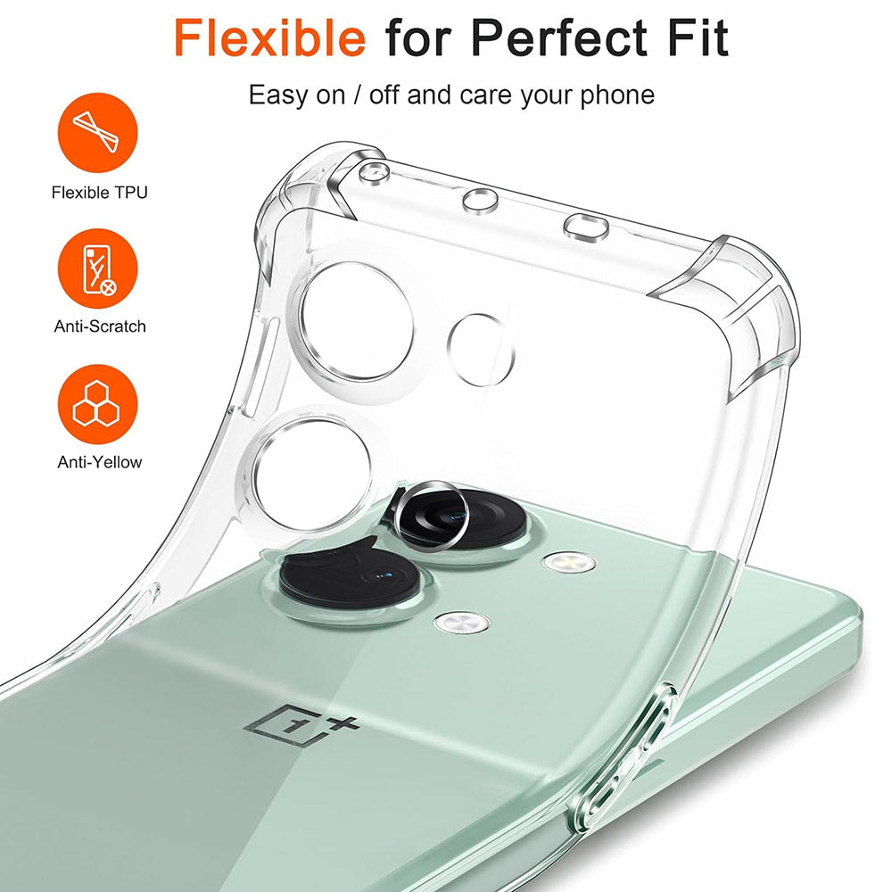 Husa de protectie Techsuit Shockproof Clear Silicone compatibil cu OnePlus Nord 3, Transparent