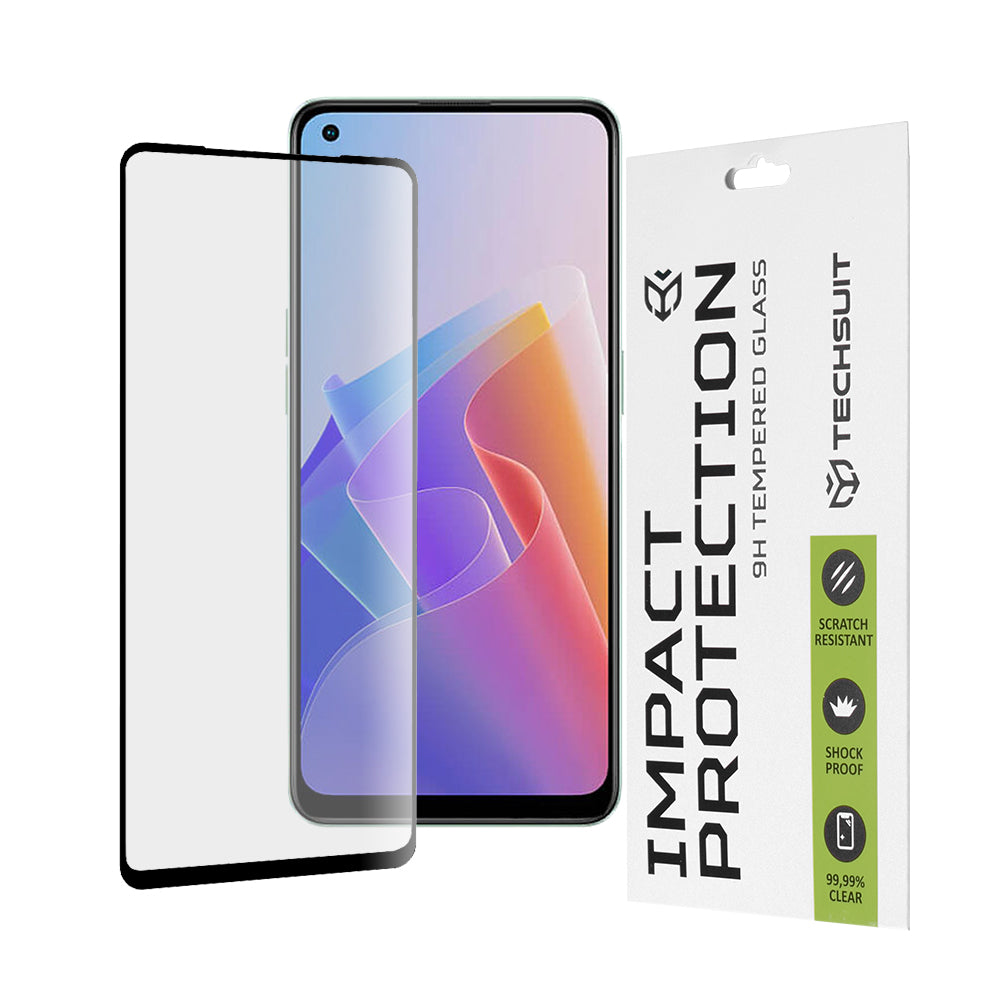 Folie de protectie Techsuit 111D Full Cover / Full Glue Glass compatibil cu Oppo Reno7 4G / Reno7 Lite / Reno8 Lite / OnePlus Nord N20 5G, Negru