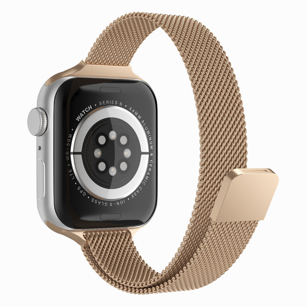 Curea smartwatch Techsuit Watchband (W034) compatibil cu Apple Watch 1/2/3/4/5/6/7/8/9/10/11/SE/SE 2/SE 3 (38/40/41/42mm), Auriu