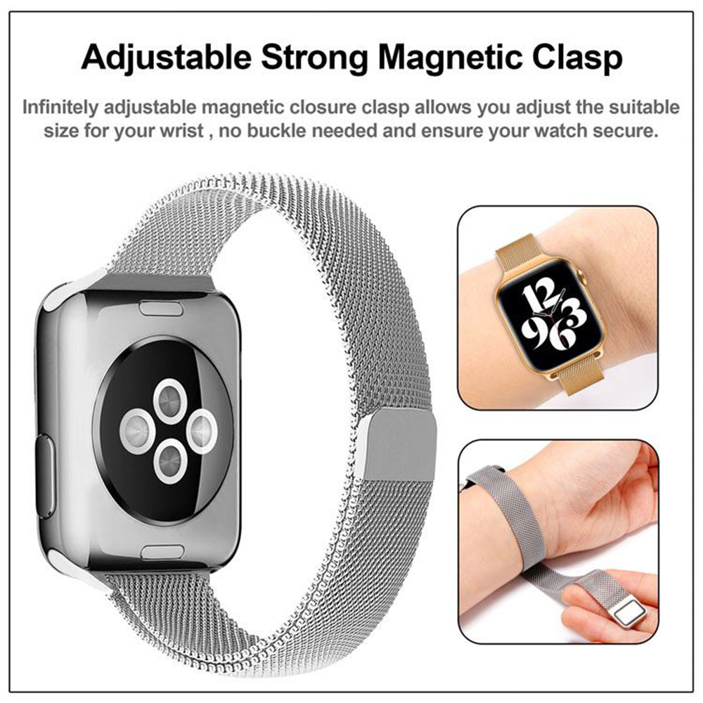 Curea smartwatch Techsuit Watchband (W034) compatibil cu Apple Watch 1/2/3/4/5/6/7/8/9/10/11/SE/SE 2/SE 3 (38/40/41/42mm), Auriu