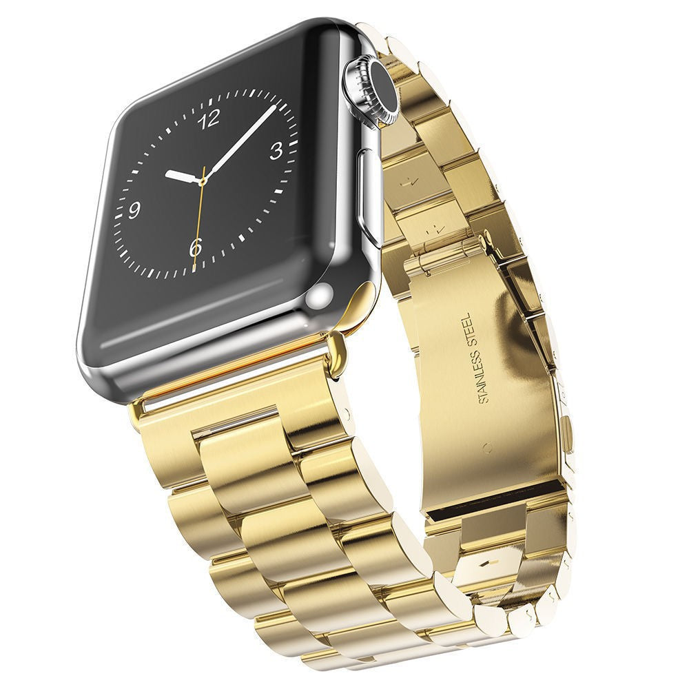 Curea smartwatch Techsuit Watchband (W036) compatibil cu Apple Watch 1/2/3/4/5/6/7/8/9/10/11/SE/SE 2/SE 3/Ultra/2/3 (42/44/45/46/49mm), Auriu