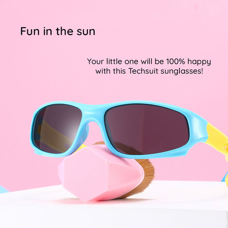 Techsuit Sunglasses Polarised (816-C2), for Kids, Sport Type, Bright Yellow / Roz