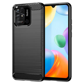 Husa de protectie Techsuit Carbon Silicone compatibil cu Xiaomi Redmi 10C, Negru