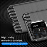 Husa de protectie Techsuit Carbon Silicone compatibil cu Xiaomi Redmi 10C, Negru