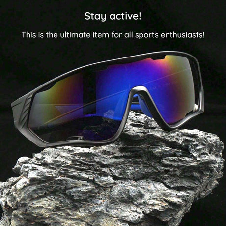 Techsuit Bike Glasses (9330), for Cycling, Sport Outdoor Activities, PC Frame and Lens, Unisex, Negru / Red / Orange
