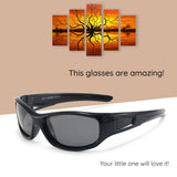 Techsuit Sunglasses Polarised (800-C29), for Kids, Sport Type, Flexible, Albastru / Dark Blue