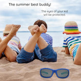 Techsuit Sunglasses Polarised (800-C29), for Kids, Sport Type, Flexible, Albastru / Dark Blue