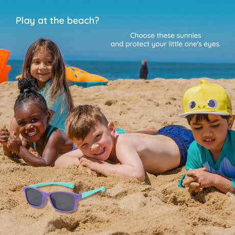 Techsuit Sunglasses Polarised (8260-C34), for Babies, Mov / Cyan