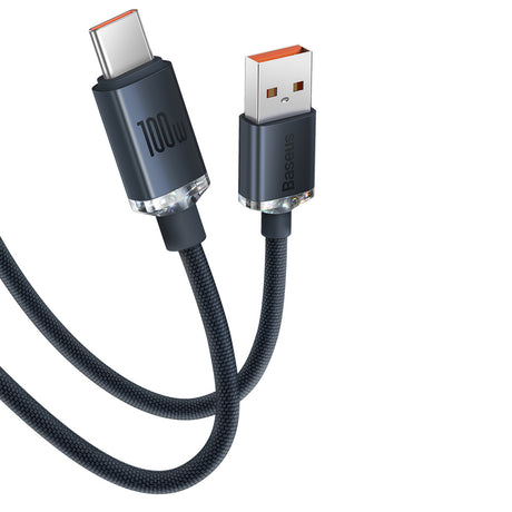 Cablu Baseus Crystal Shine (CAJY000401), USB-C, 100W, 1.2m, Negru