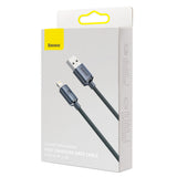 Cablu Baseus Crystal Shine (CAJY000101), USB to Lightning, 2.4A, 2m, Nylon Braided, Negru