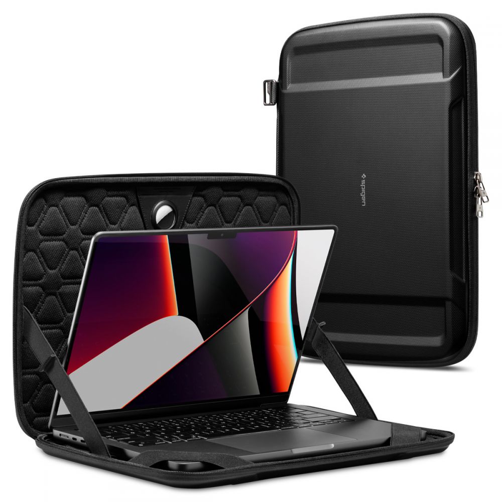 Husa Laptop Spigen Rugged Armor Pouch (AFA04270), 13-14", Poliuretan, Negru