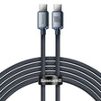 Cablu Baseus Crystal Shine (CAJY000701), Type-C to Type-C, 100W, 2m, Super Fast Charging, Nylon Braided, Negru
