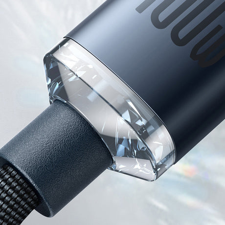 Cablu Baseus Crystal Shine (CAJY000701), Type-C to Type-C, 100W, 2m, Super Fast Charging, Nylon Braided, Negru