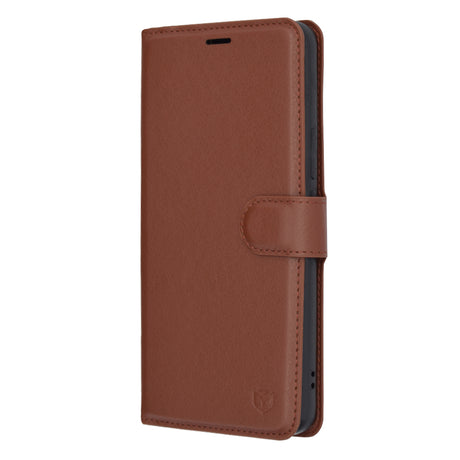 Husa de protectie Techsuit Leather Folio compatibil cu Honor Magic5 Pro, Maro