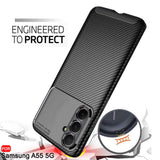 Husa de protectie Techsuit CarbonFiber compatibil cu Samsung Galaxy A55 5G, Negru