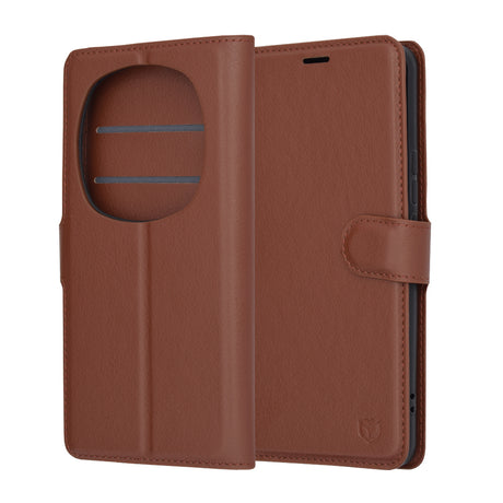 Husa de protectie Techsuit Leather Folio compatibil cu Honor Magic6 Pro, Maro