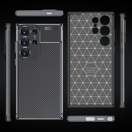 Husa de protectie Techsuit CarbonFiber compatibil cu Samsung Galaxy S24 Ultra, Negru