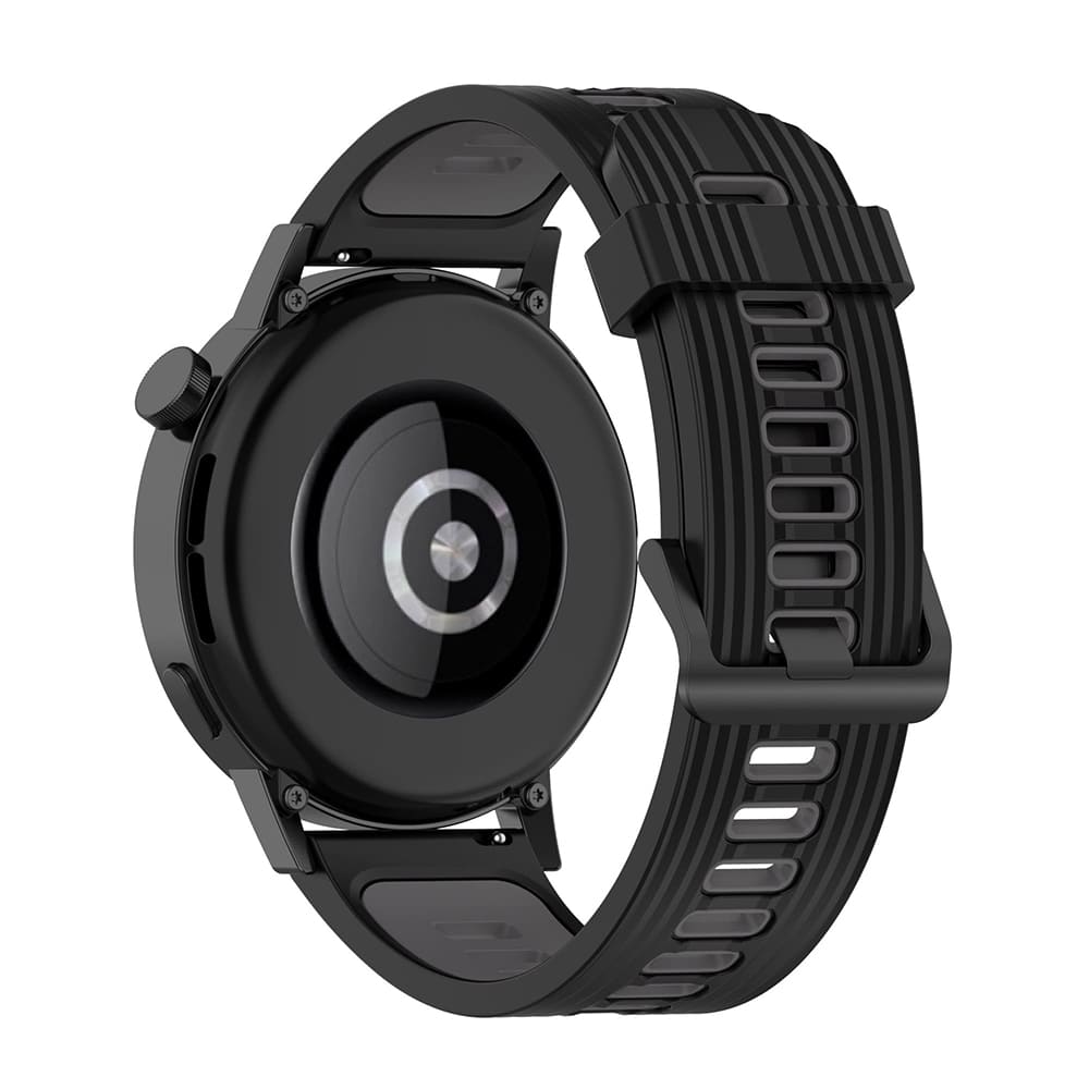 Curea smartwatch Techsuit Watchband 20mm (W002) compatibil cu Samsung Galaxy Watch 4/5/Active 2, Huawei Watch GT 3 (42mm)/GT 3 Pro (43mm), Negru
