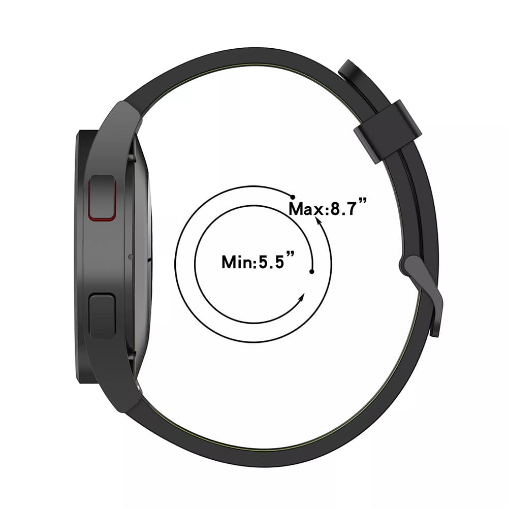 Curea smartwatch Techsuit Watchband 20mm (W002) compatibil cu Samsung Galaxy Watch 4/5/Active 2, Huawei Watch GT 3 (42mm)/GT 3 Pro (43mm), Negru