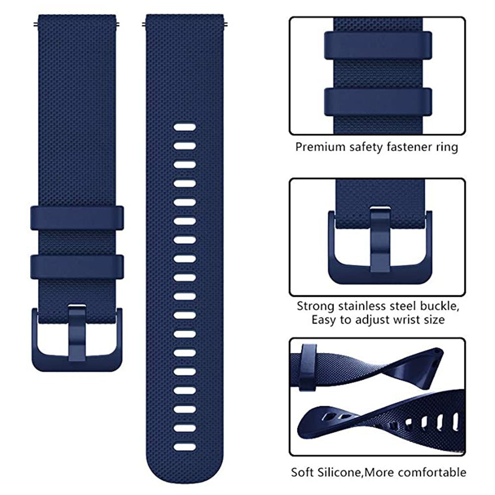 Curea smartwatch Techsuit Watchband 20mm (W006) compatibil cu Samsung Galaxy Watch 4/5/Active 2, Huawei Watch GT 3 (42mm)/GT 3 Pro (43mm), Albastru