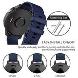 Curea smartwatch Techsuit Watchband 20mm (W006) compatibil cu Samsung Galaxy Watch 4/5/Active 2, Huawei Watch GT 3 (42mm)/GT 3 Pro (43mm), Albastru