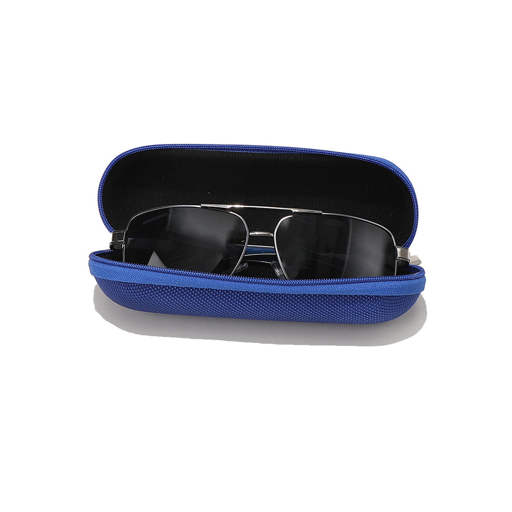 Techsuit Glasses Case (ETOV2), with Zipper, Eco Leather, 160 x 48 x 45mm, Albastru