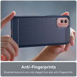 Husa de protectie Techsuit Carbon Silicone compatibil cu Nokia C32, Albastru
