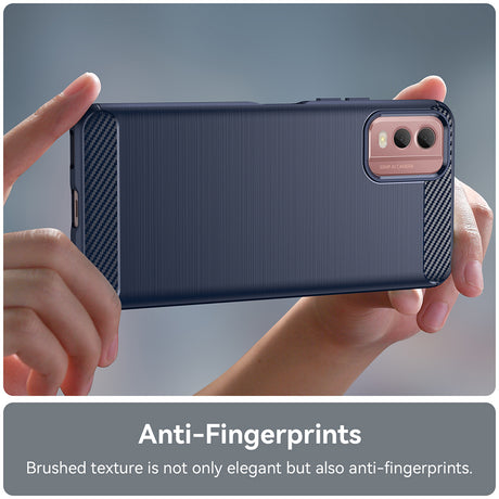 Husa de protectie Techsuit Carbon Silicone compatibil cu Nokia C32, Albastru