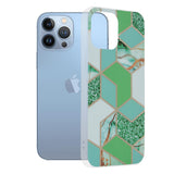 Husa de protectie Techsuit Marble Series compatibil cu iPhone 13 Pro Max, Verde Hex