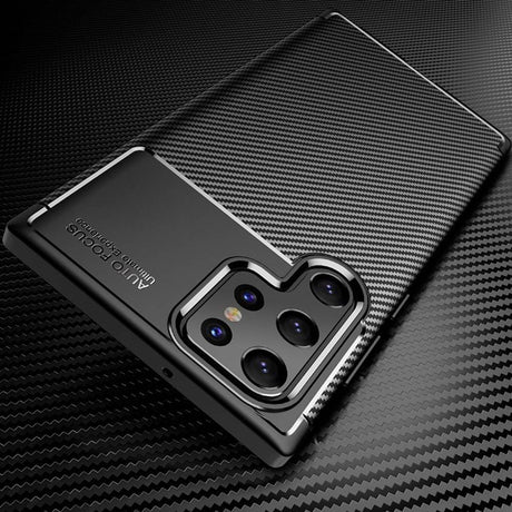 Husa de protectie Techsuit CarbonFiber compatibil cu Samsung Galaxy S22 Ultra 5G, Negru
