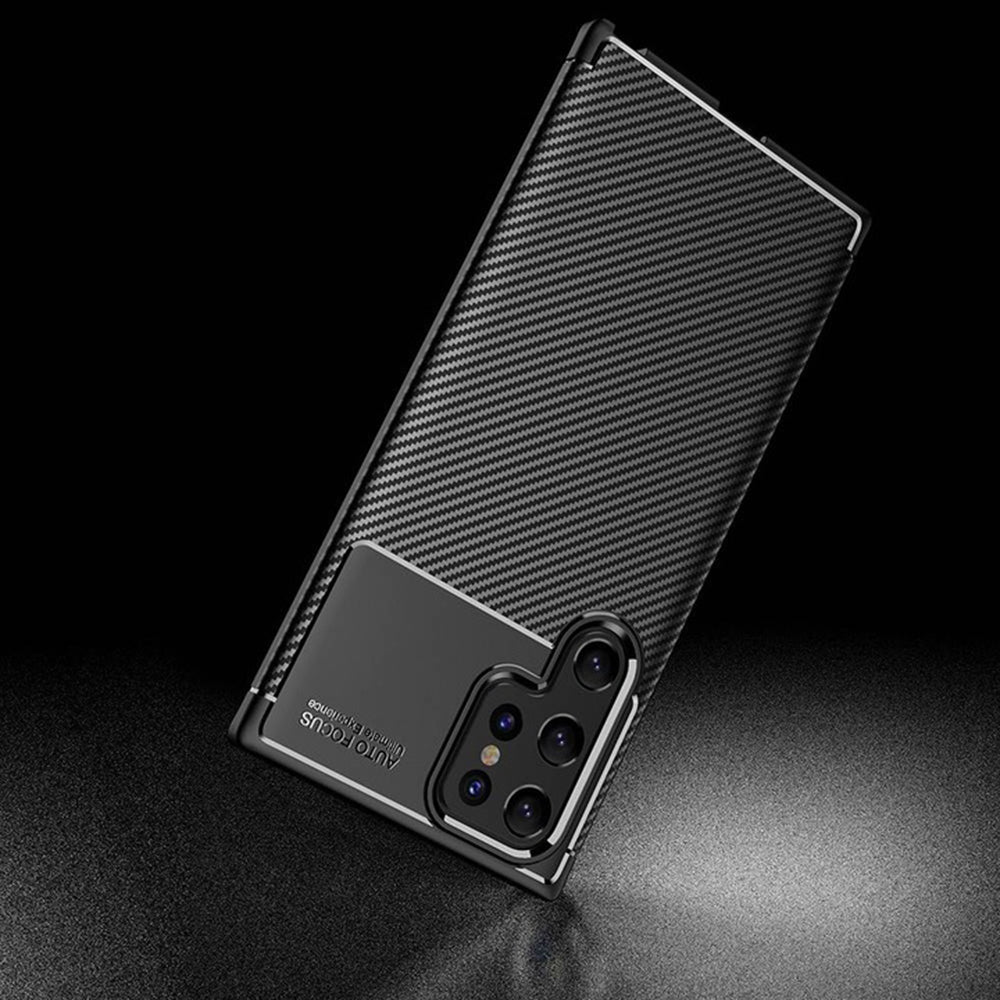 Husa de protectie Techsuit CarbonFiber compatibil cu Samsung Galaxy S22 Ultra 5G, Negru