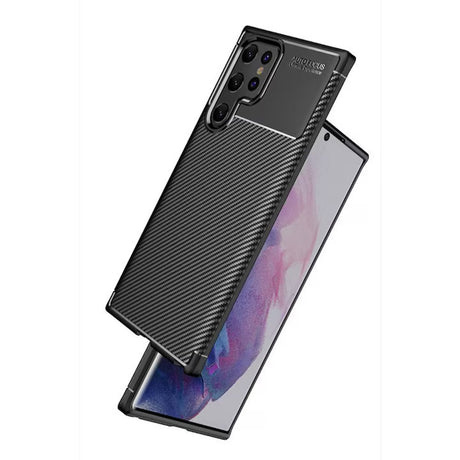 Husa de protectie Techsuit CarbonFiber compatibil cu Samsung Galaxy S22 Ultra 5G, Negru