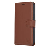 Husa de protectie Techsuit Leather Folio compatibil cu iPhone 12 Pro, Maro