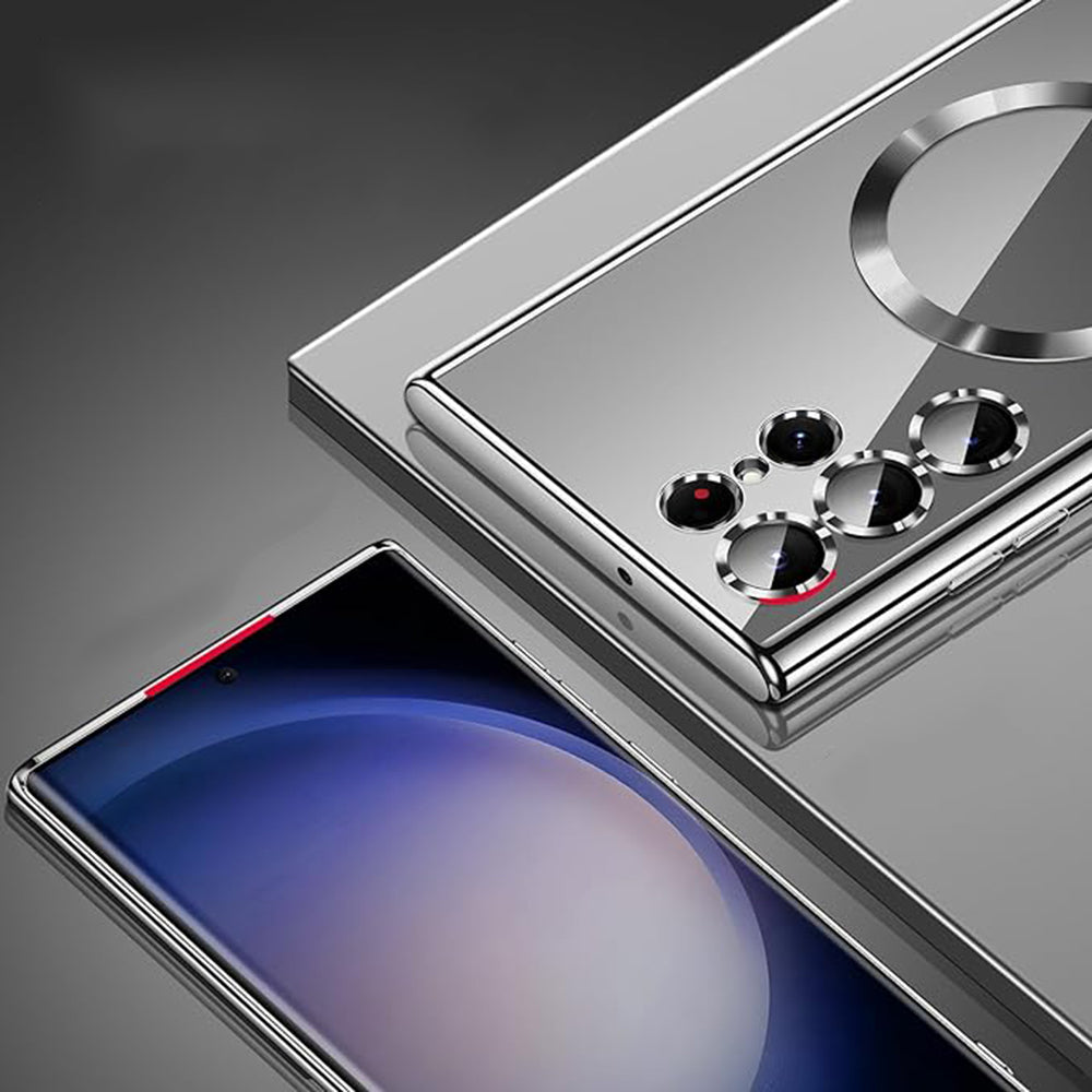 Husa de protectie Techsuit Luxury Crystal MagSafe compatibil cu Samsung Galaxy S23 Ultra, Roșu