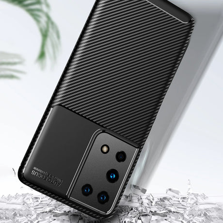 Husă Techsuit CarbonFiber neagră pentru Samsung Galaxy S21 Ultra 5G