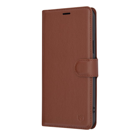 Husa de protectie Techsuit Leather Folio compatibil cu iPhone 15 Plus, Maro