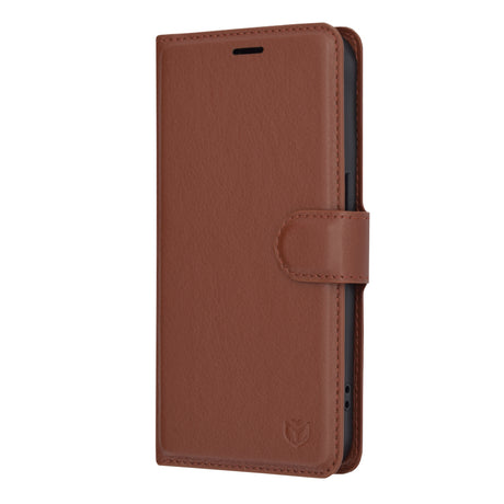 Husa de protectie Techsuit Leather Folio compatibil cu iPhone 15 Pro, Maro