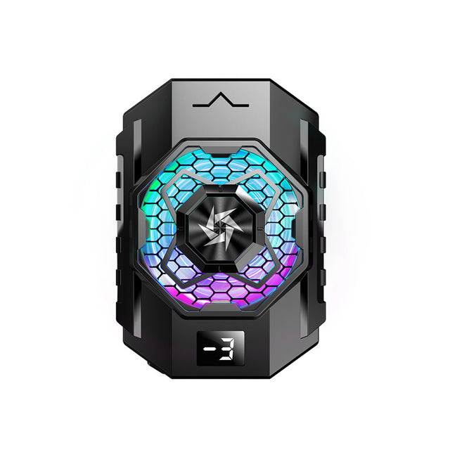 Accesoriu gaming Techsuit Phone Cooler (SL31), with Digital Display, Gear Button, Lights, Fast Cooling, Negru